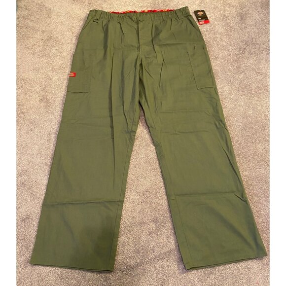 Dickies EDS Signature Womens Olive Cargo Scrub Pants XL - Picture 1 of 13